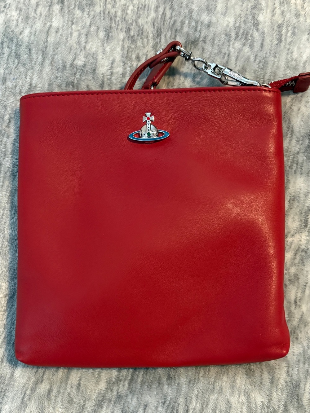 Vivienne Westwood Red and Black Leather Wristlet